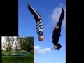 Jumping on the trampoline