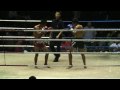 Kim from Legacy Gym fighting muay thai, round 1