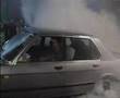 Extreme indoor burnout BMW e28 turbo diesel 524td 3rd gear