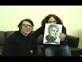 frank iero and ray toro with some art fan stuff