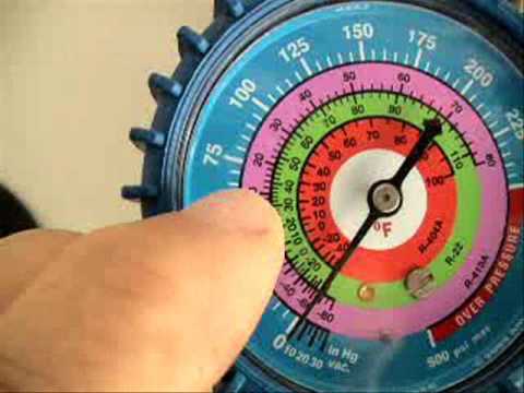 gauges - I show how to read manifold gauges and P/T chart. Attention: Do not try any of what you see in this video at home. It takes at least two years of HVACR schoo...