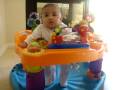 Zayden playing in his cousins toy already . Zayden playing in his cousins toy already .