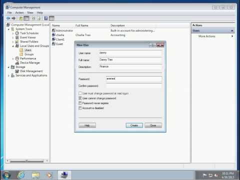 how to create user account in windows 7