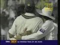 Shoaib Akhtar celebrates with a chicken dance after getting the wicket of Kevin Pieterson.