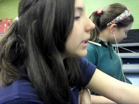 ALYSSA HART - me and ashley in chours we were working on computers ad kengleigh decited to pick up the camera and start recording well this is what it turns out to be me i...