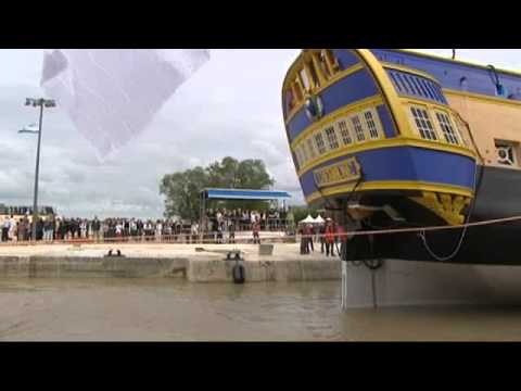 Première sortie de l'Hermione sur la Charente