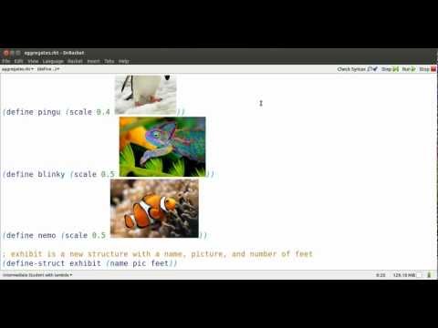 2.9.6 - Video from http://www.cdf.toronto.edu/~heap/racket_lectures.html on using map to transform list elements to create a new list.
