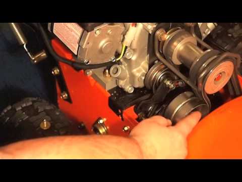 how to adjust auger belt on snowblower