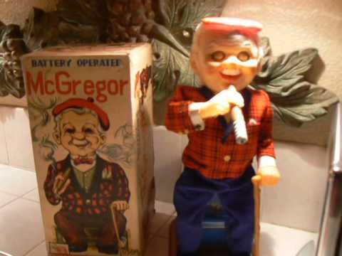 antique Toys 1950's - Vintage Smoking McGregor Mechanical 1950's Toy made in Japan.