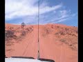this is my attempt at climbing big red, a sand ridge in tthe simpson desert, western queensland australia.
weight grossing close to 3.5 ton (7700 lbs) and 96 kw under to bonnet,tyre pressure at 25 psi (should've been 15) it was always gunna be a battle.