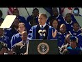 President Obama delivers the commencement address at Hampton University in Hampton, Virginia.