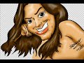 caricatura digital em etapas