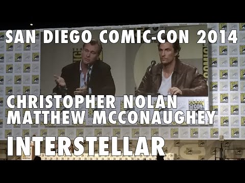 christopher - http://www.badtaste.it/san-diego-comic-con/ Christopher Nolan & Matthew McConaughey surprise appeareance at Paramount Pictures panel introducing Interstellar @ San Diego Comic-Con 2014.
