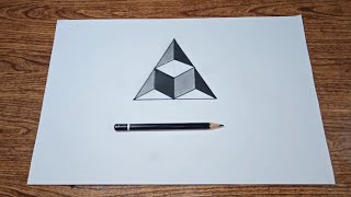 3d trick art on paper easy  optical illusion cube