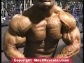 Bodybuilder Daryl Bush trains back, pecs in gym