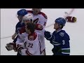 Ryan Kesler hits Derek Morris during the Vancouver versus Phoenix game on March 30, 2010. This should not result in a suspension as Morris clearly looks back and sees Kesler coming and turns his back to him.
