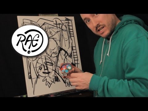 HOW TO PAINT ABSTRACT EXPRESSIONISM in ACRYLIC PAINT by RAEART