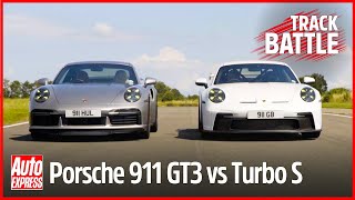 Porsche 911 GT3 vs 911 Turbo S track battle: Steve Sutcliffe on the limit | Auto Express by Auto Express