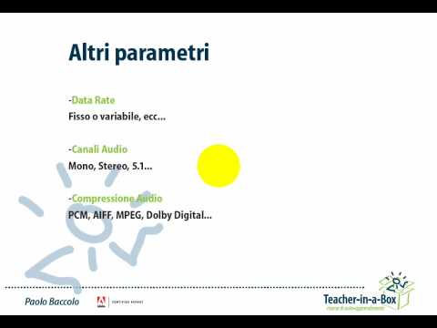 Esportare video: i parametri fondamentali Esportare video: i parametri fondamentali