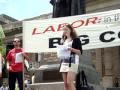 Wendy Miller from Australian Youth Climate Coalition (AYCC) addresses Climate Rally in Melbourne