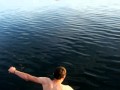 Jumping in the ocean in Angoon Alaska