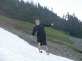 Chris Handford skis down Mt. Cheam without skis