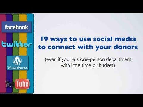 Non Profit - Even if you're a one-person fundraising department with little time or budget, you can master social media to connect with donors and volunteers. Tim Bete sh...