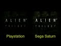 putting the ps1 & saturn versions of alien trilogy side by side alien trilogy is one of the games that uses only a single saturn cpu, that's why alot of the effects are missing from that version such as lighting & ejecting ammo shells, etc. this could have easily looked just as good as the ps &? pc versions had acclaim actualy put some fucking effort into it.