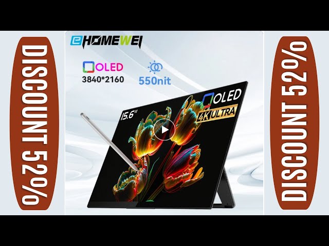 EHOMEWEI Portable Monitor RO5 OLED 15.6" 4K 60HZ 100%DCI-P3 Styl in Performance & DJ Equipment in Hope / Kent