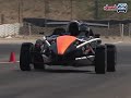 for the full ariel atom story:
http://www.edmunds.com/insideline/do/drives/fulltests/articleid=131557

think about the quickest road car you've ever driven. no, wait, scratch that. think about the quickest road car you've ever heard of. no, wait. that won't do, either. think about the quickest road car that's ever been. that's more like it. now you're in the right area code.

here's why: this highly modified 2005 ariel atom with its supercharged, 375-horsepower, 2.0-liter honda engine hits 60 mph from a standstill in 2.8 seconds. two-point-eight seconds! with an exclamation point! (and we never use an exclamation point.)

measure its time to 60 mph with 1 foot of rollout like they do on a drag strip, and the ariel gets to the mark in a scant 2.6 seconds ? less time than we require to decide between paper and plastic.

for those of you keeping score at home, this makes this 2005 ariel atom quicker than any car we've ever tested ? any porsche, any viper, any vette and any other specialty marque like the noble m400. but it gets better. the little atom goes on to further embarrass the big names by punching its way through the quarter-mile in 10.6 seconds at 128.4 mph. it's the hardest accelerating car we've ever driven.