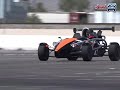 for the full ariel atom story:
http://www.edmunds.com/insideline/do/drives/fulltests/articleid=131557

think about the quickest road car you've ever driven. no, wait, scratch that. think about the quickest road car you've ever heard of. no, wait. that won't do, either. think about the quickest road car that's ever been. that's more like it. now you're in the right area code.

here's why: this highly modified 2005 ariel atom with its supercharged, 375-horsepower, 2.0-liter honda engine hits 60 mph from a standstill in 2.8 seconds. two-point-eight seconds! with an exclamation point! (and we never use an exclamation point.)

measure its time to 60 mph with 1 foot of rollout like they do on a drag strip, and the ariel gets to the mark in a scant 2.6 seconds ? less time than we require to decide between paper and plastic.

for those of you keeping score at home, this makes this 2005 ariel atom quicker than any car we've ever tested ? any porsche, any viper, any vette and any other specialty marque like the noble m400. but it gets better. the little atom goes on to further embarrass the big names by punching its way through the quarter-mile in 10.6 seconds at 128.4 mph. it's the hardest accelerating car we've ever driven.