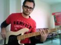 Muted 16ths bass exercise using the blues scale