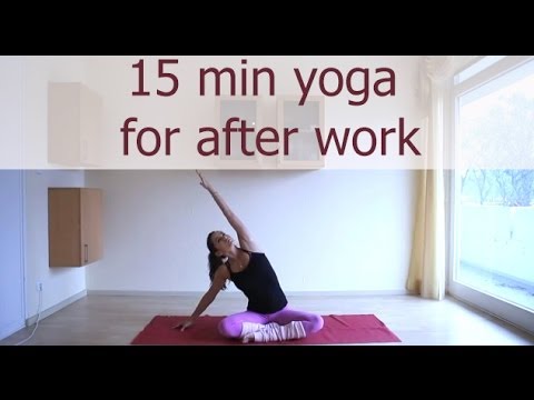 after work - A 15 minute gentle yoga sequence to release tension after a long day. Always work within a pain-free range. Facebook: http://www.facebook.com/yogabycandace T...