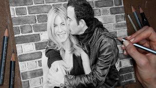 Drawing Jennifer Aniston and Justin Theroux