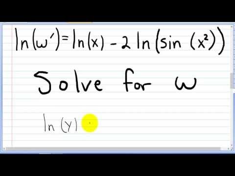 how to isolate x in y=ln x