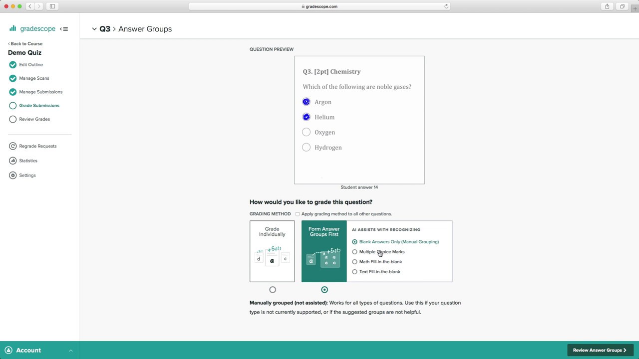 AI-assisted Grading and Answer Grouping