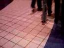 some kid with tp stuck to his shoe