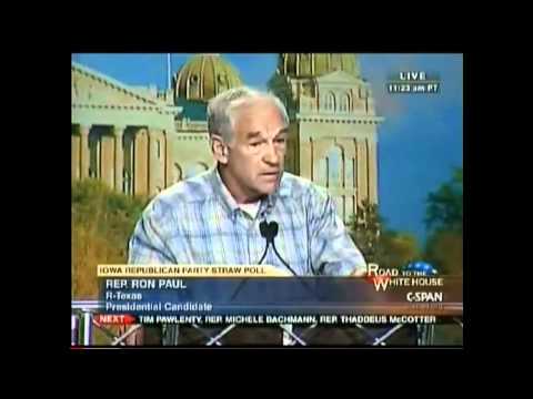 Ron Paul Life - http://www.ronpaul2012.com/ excerpt from the Iowa Straw Poll Speech 8/2011.