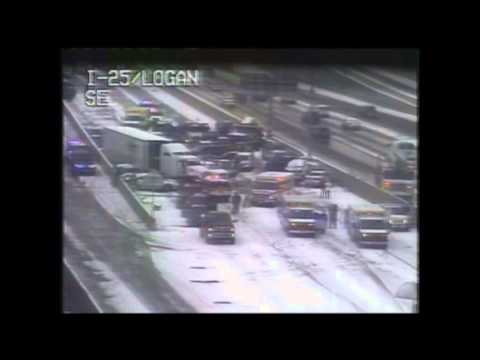 Raw: Multi-vehicle Crash on Denver Highwway