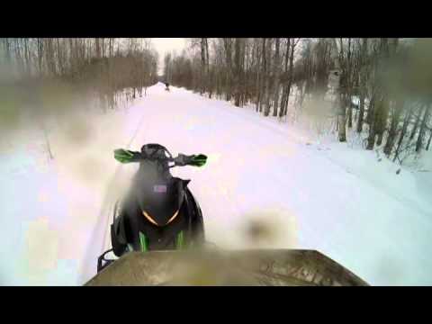 Snowmobile Hits Deer And Deer Explodes