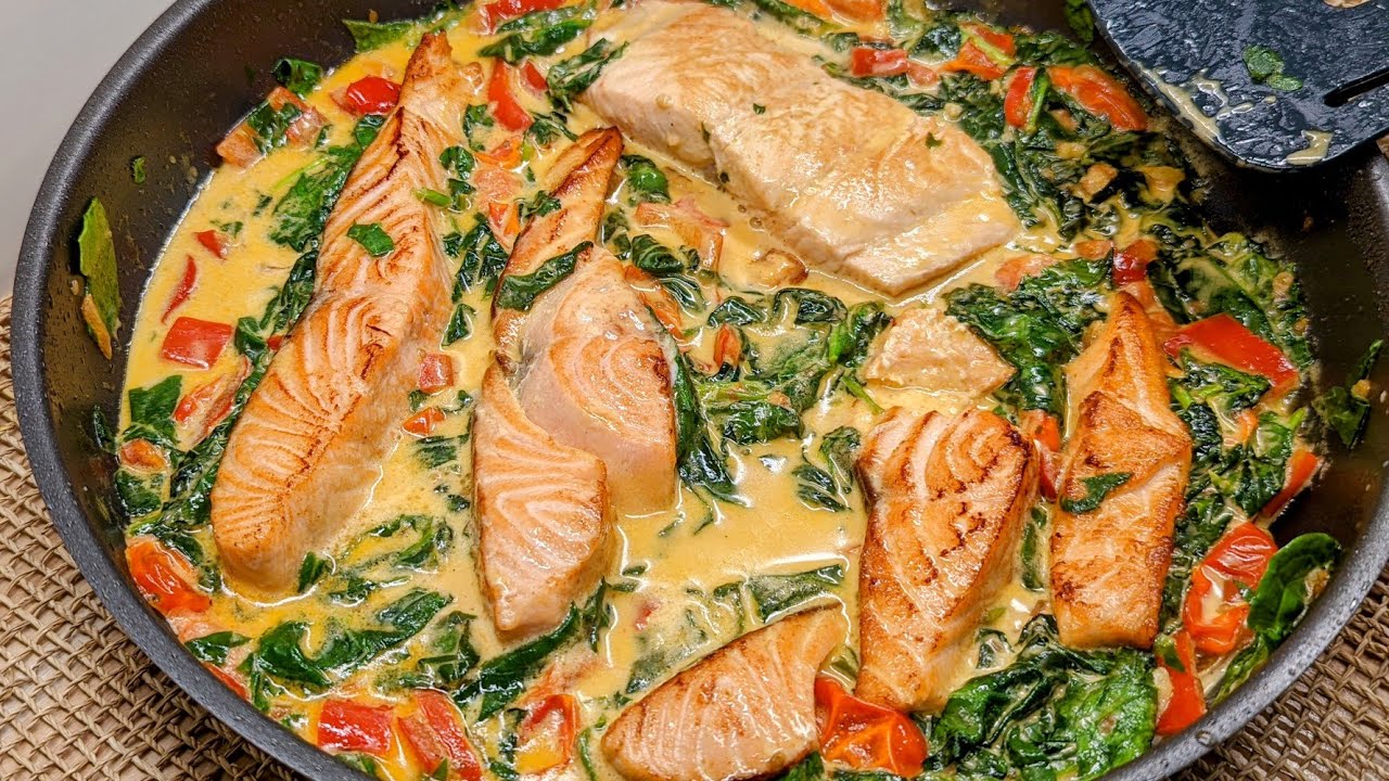 lachs auf blattspinat im ofen