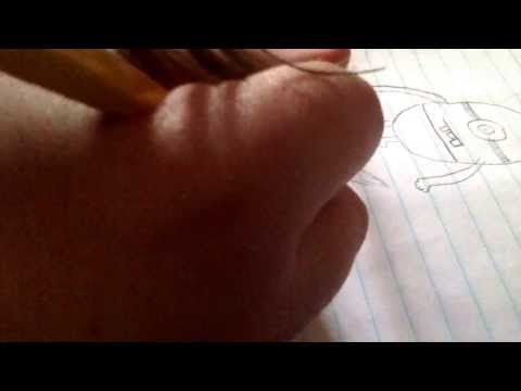 how to draw a purple minion