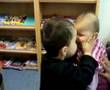 Laughing baby laugh -happy little baby and her brother