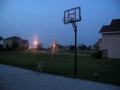 playing basketball while riding the ripstick