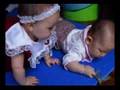 Baby Natalie at first Xmas w friend Myley
