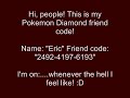 Pokemon Diamond Friend Code