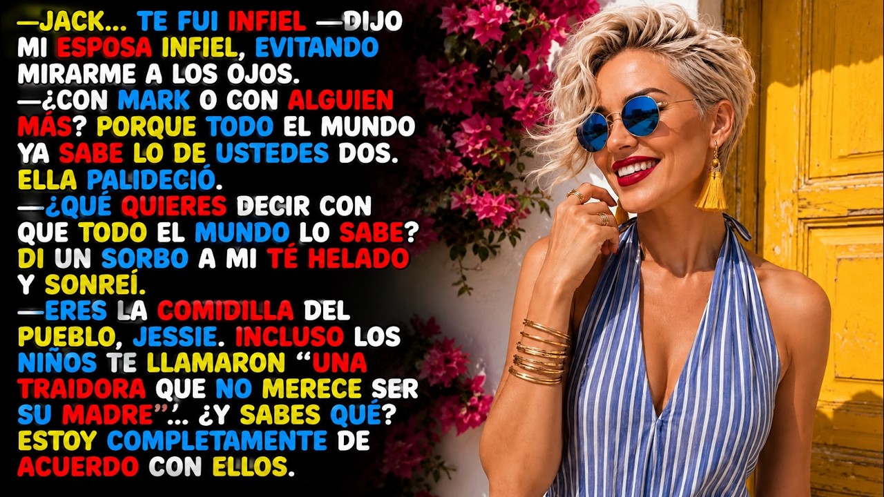 —Jack... Te fui infiel —dijo mi esposa infiel, evitando mirarme a los ojos.—¿Con Mark o con alguien