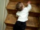 Connor climbing the steps