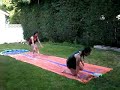 charlie annie vinh vs will karen allen in the ultimate slip n slide relay battle held in van nuys!