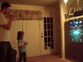 6 year old girl vs. 26 year old man on Nintendo Wii boxing